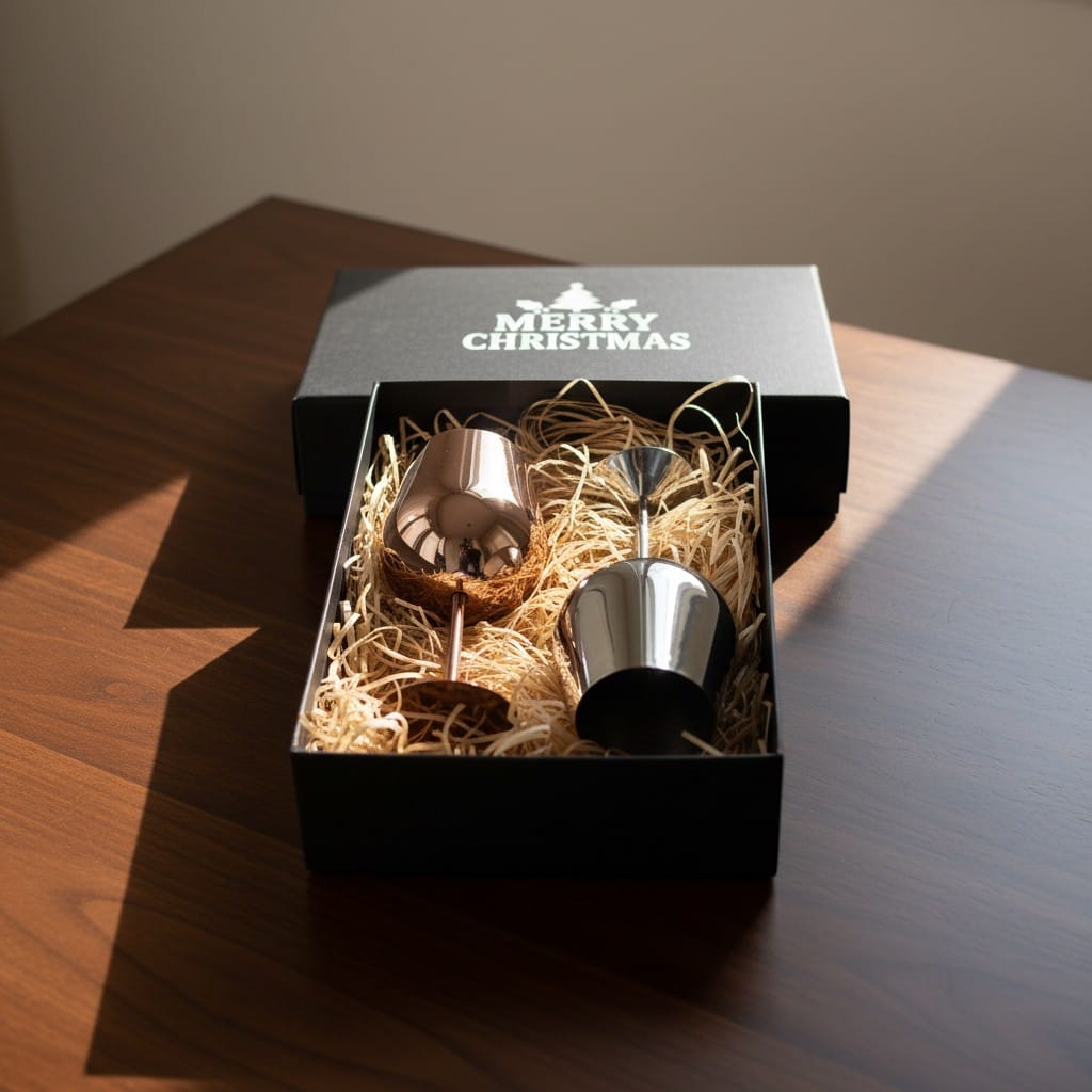 Bula Vinaka Stainless Steel Wine Glass Gift Set