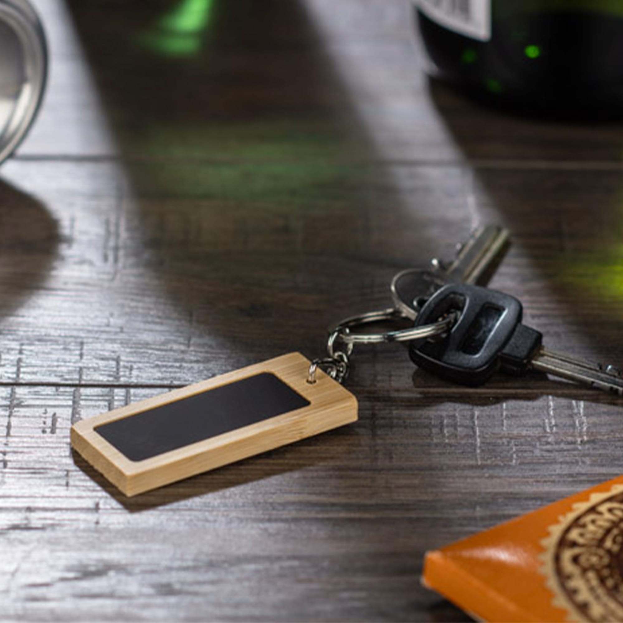 Mirage Rectangular Bamboo Keyring