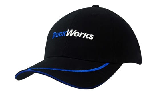 Brushed Heavy Cotton with Sandwich Trim & Peak Embroidered Line