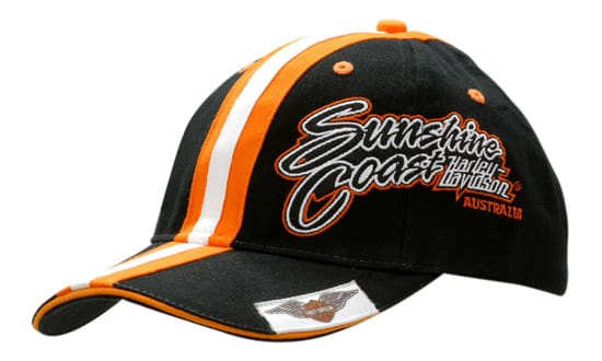 Brushed Heavy Cotton with Sandwich Trim & Fabric Stripes on Crown & Peak