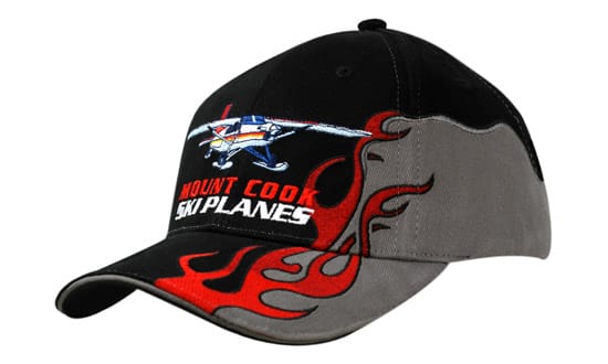 Brushed Heavy Cotton with Flame Embroidery on Crown & Peak