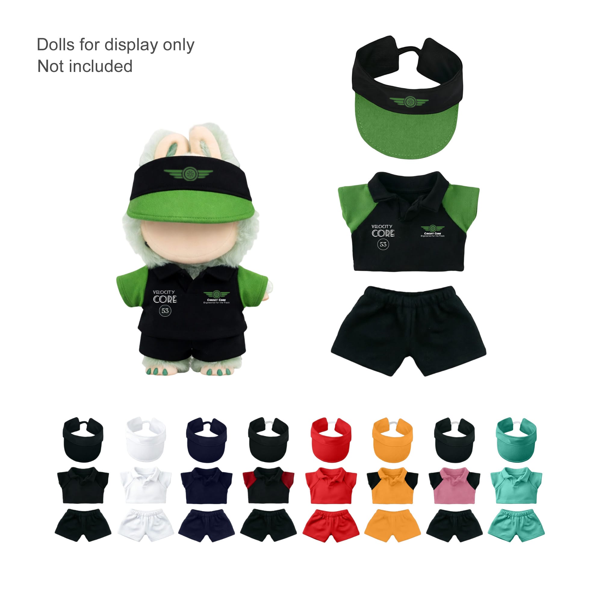 Plush Doll Racing Suit Set (15–17cm Doll)