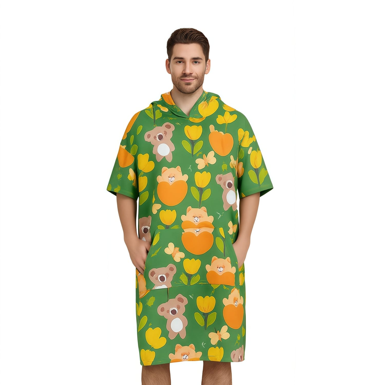 100% Double-Sided Fleece Sublimation Adults Hooded Towel Poncho