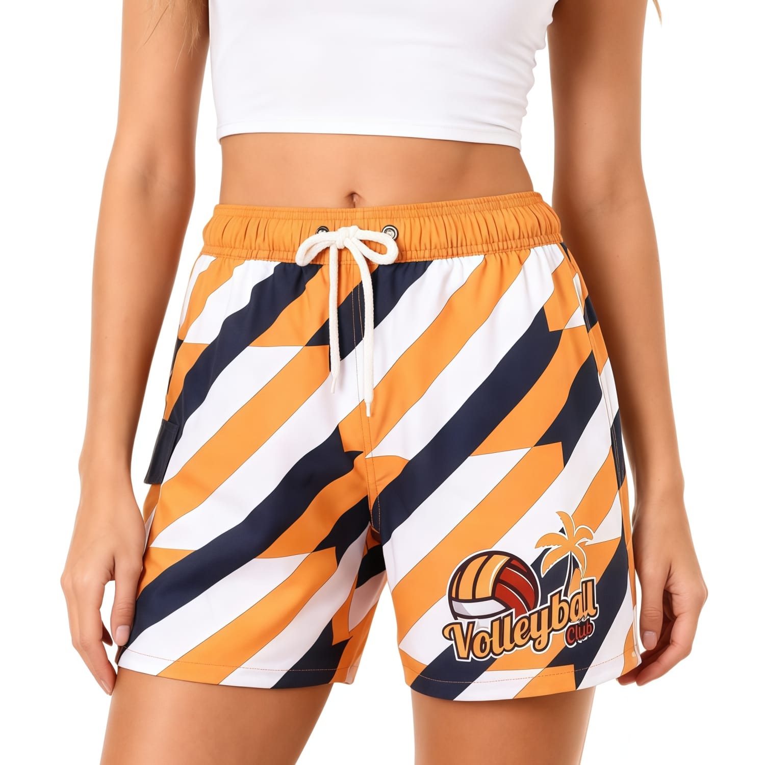 Women's Polyester Spandex Sublimated Board Shorts With Drawstring and Pocket