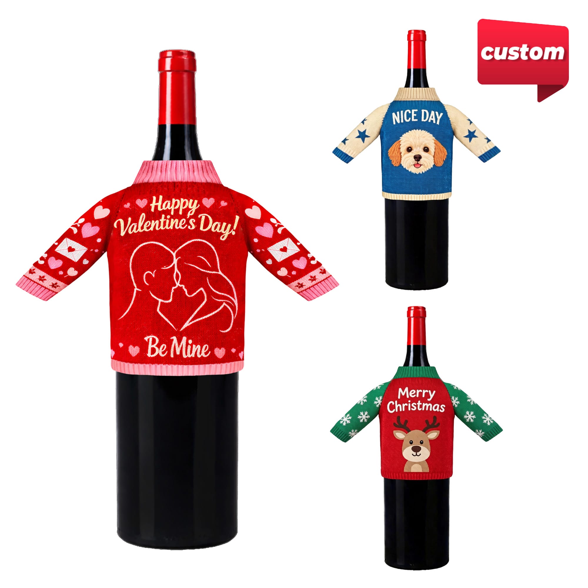 Custom Motif Wine Bottle Sleeve
