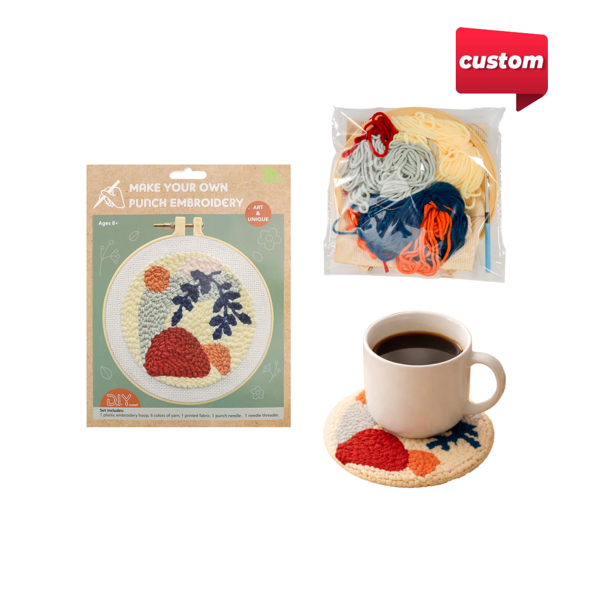 Custom Punch Needle Coaster Kit