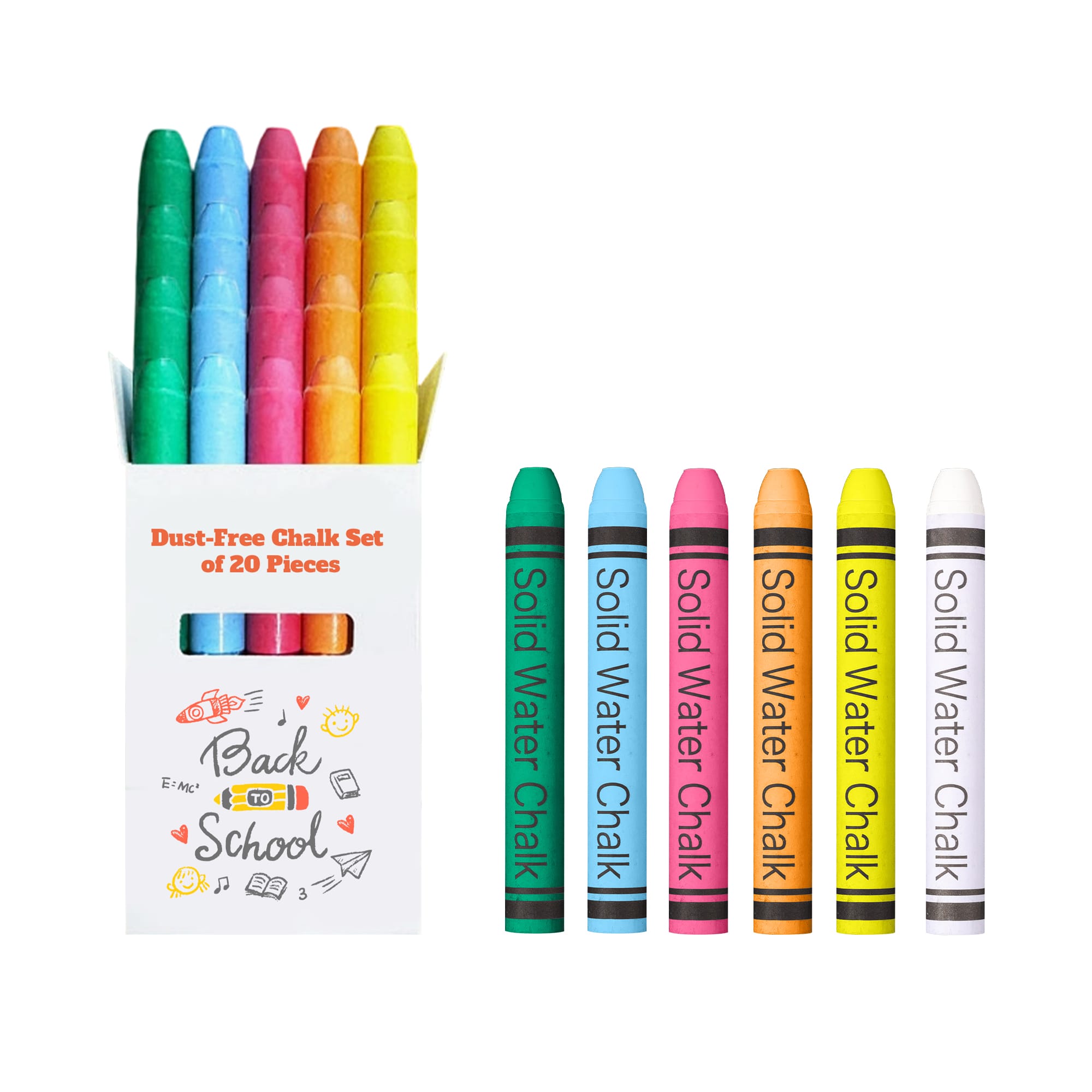 Dust-Free Chalk Set of 20 Sticks
