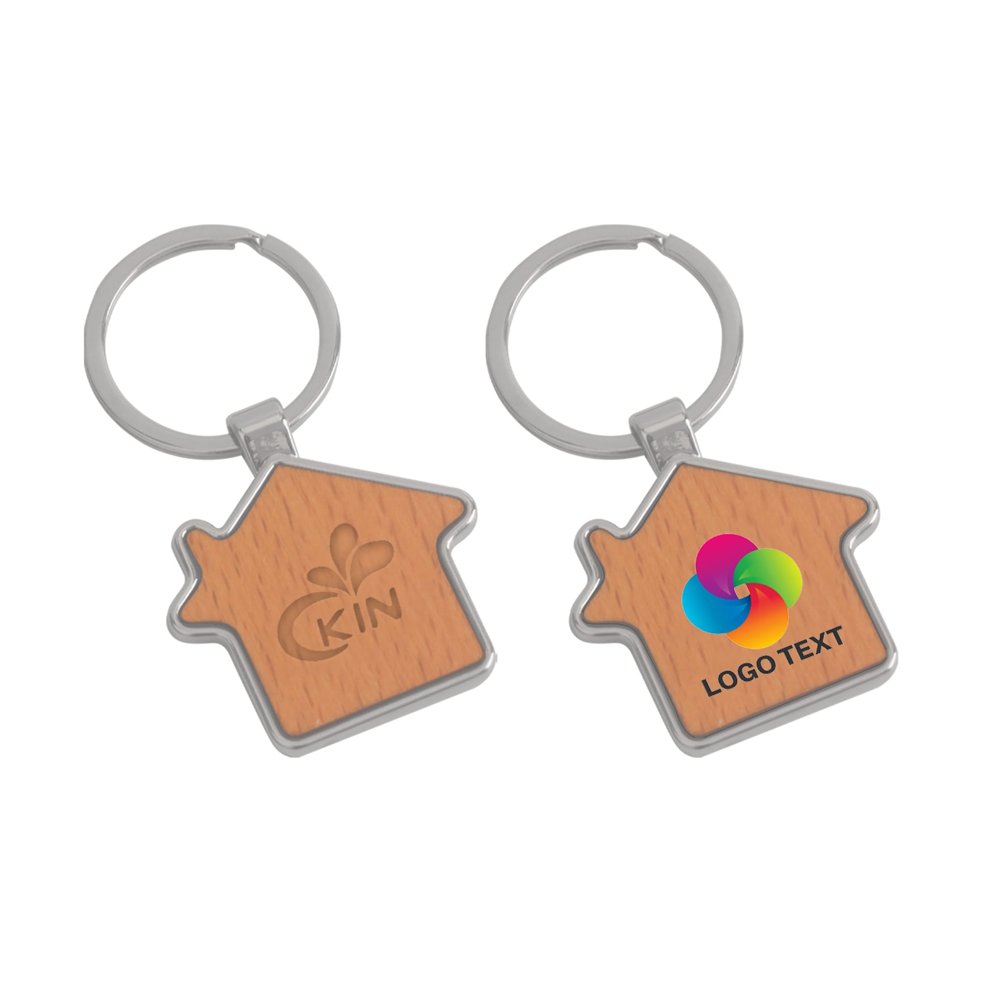 House Wooden Keyring