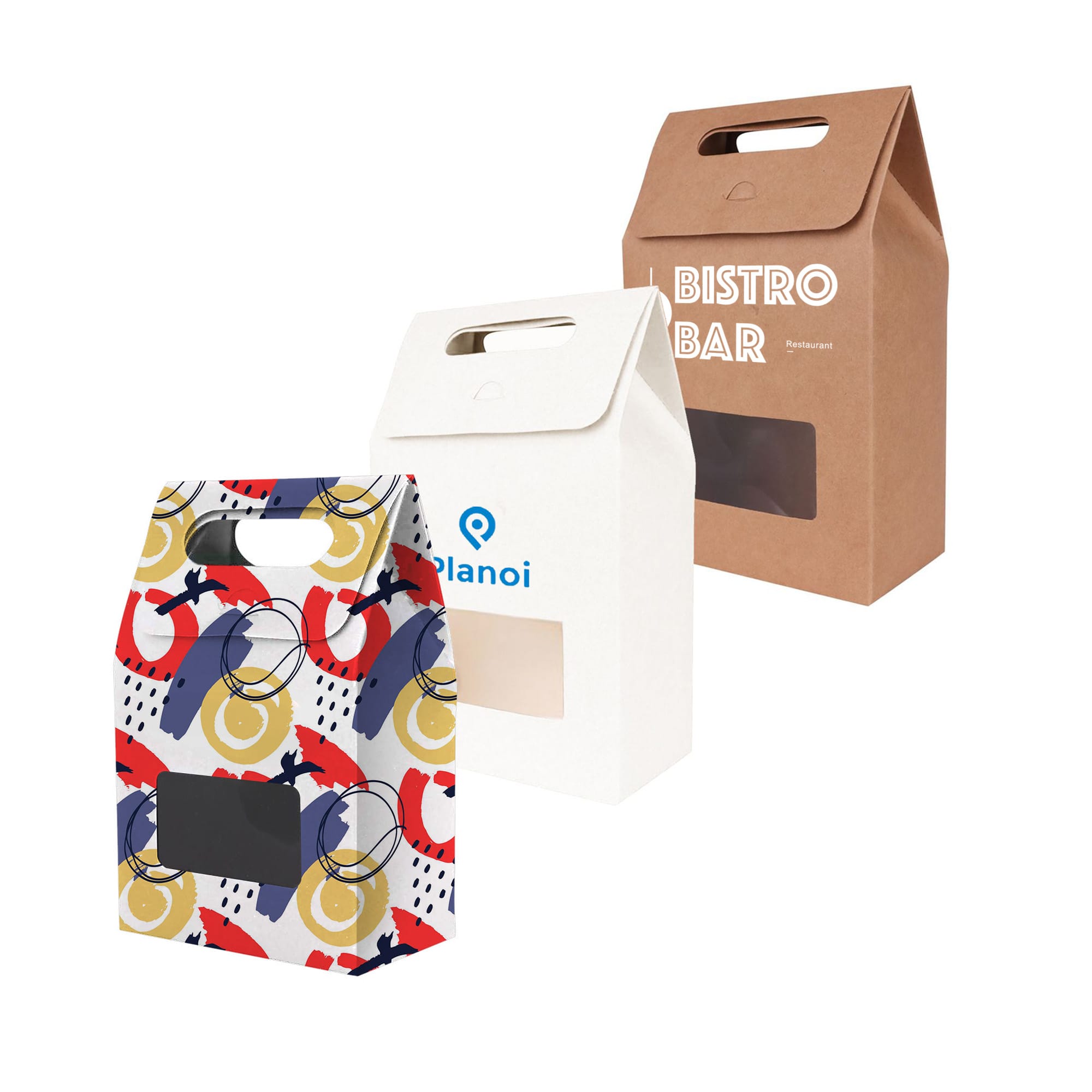 Die cut Handle Bag with Window(100x160x60mm)