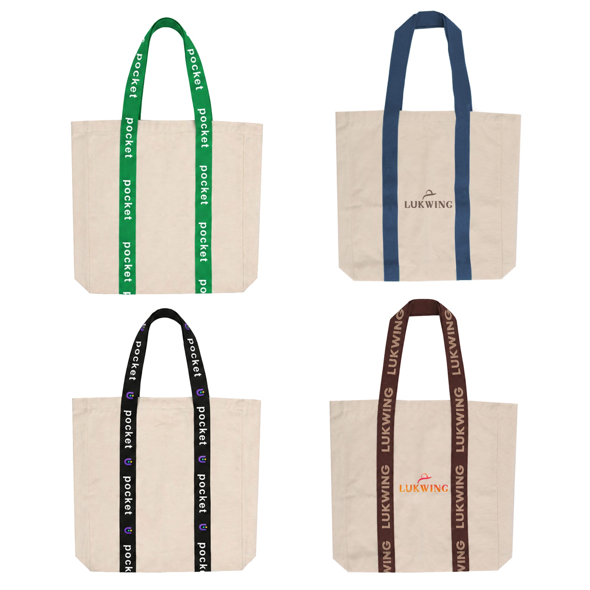 Custom Woven Handle Tote Bag