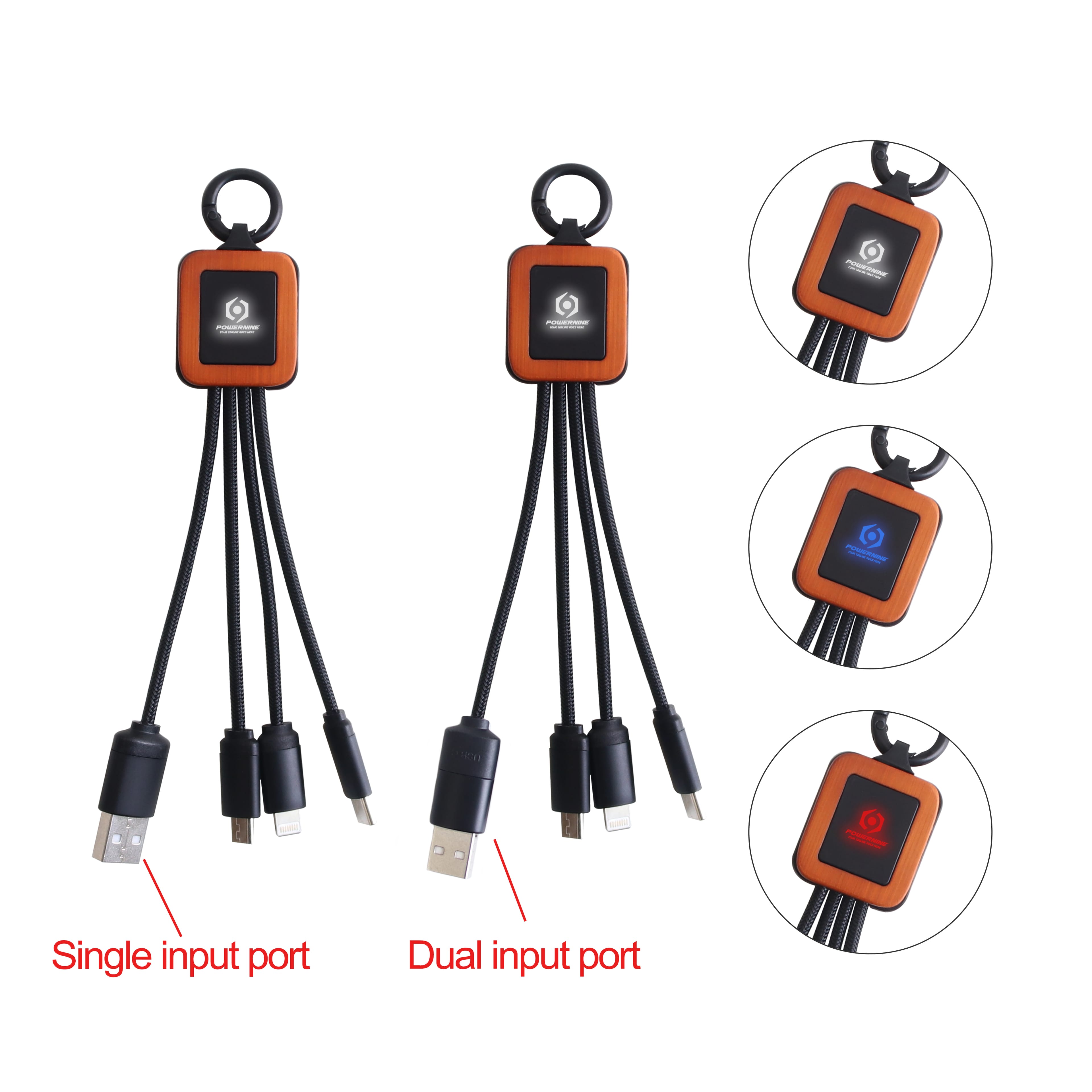 Light Up Charging Cable - Square Shape