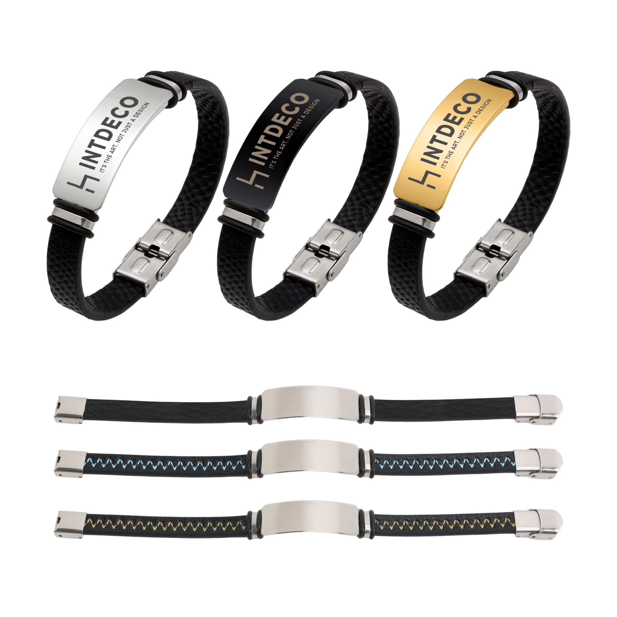 Engraved PU Leather Bracelet