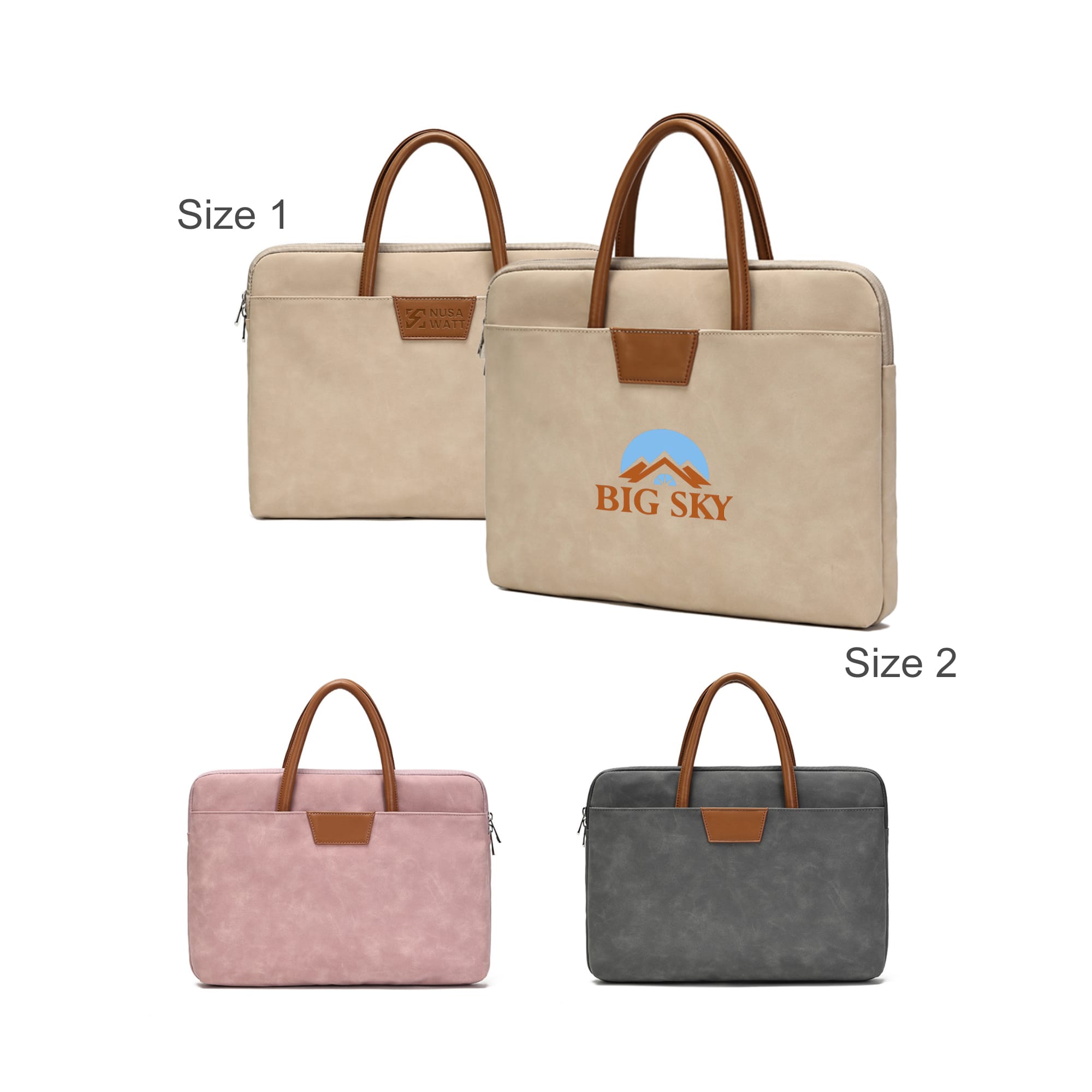 Suede PU Leather Laptop Bag