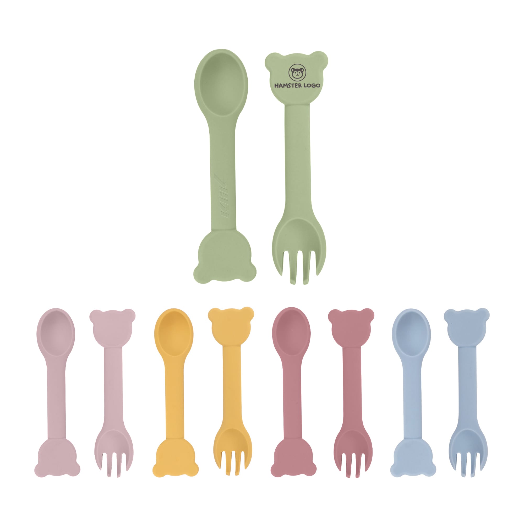 Bear Shape Silicone Kids Cutlery