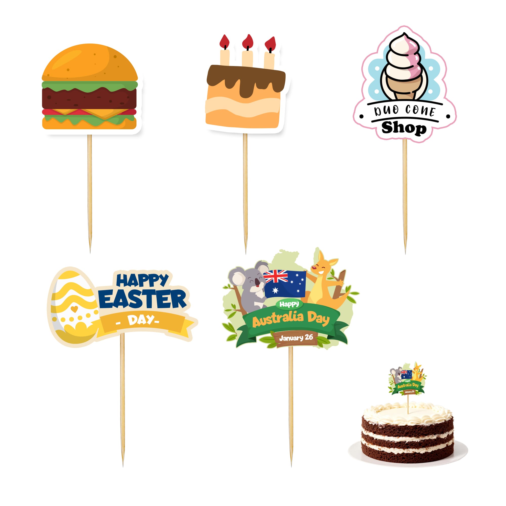Pack of 100 Custom Coated Paper Toothpicks