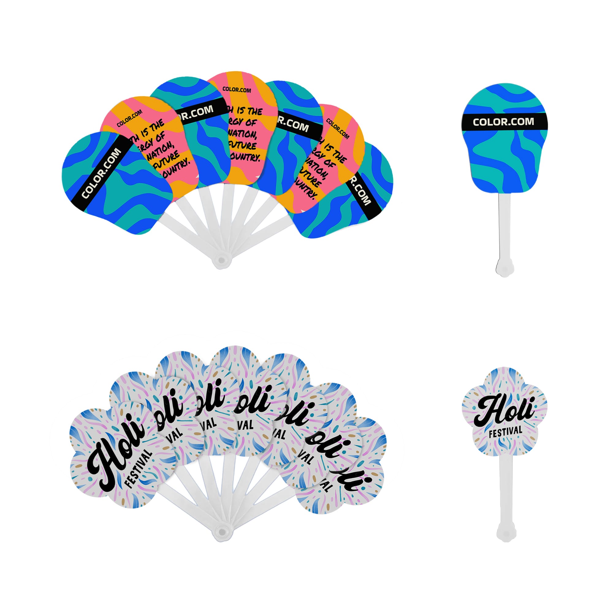 Seven-pieces Plastic Hand Fan
