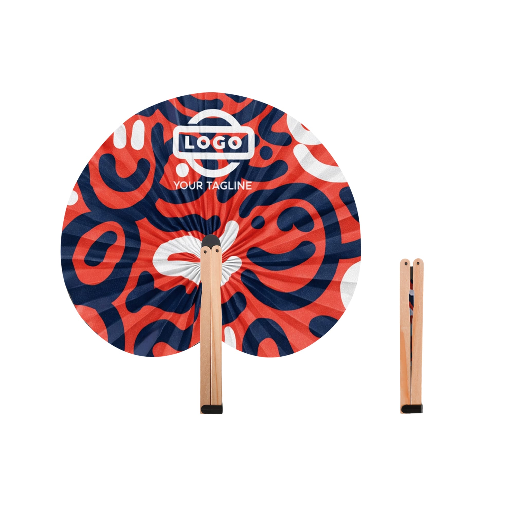 Peach Shape Wooden Paper Fan