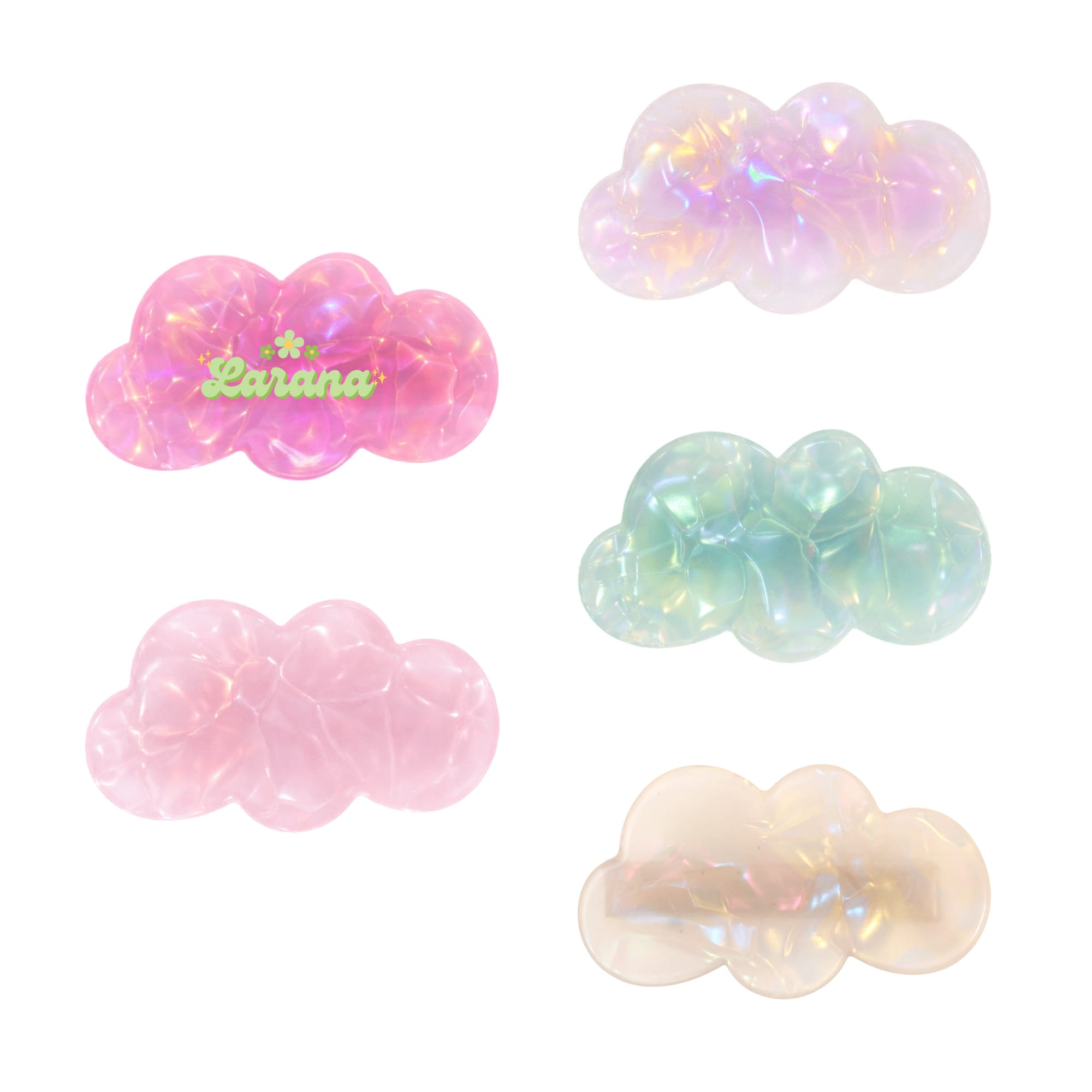 Cloud Iridescent Alligator Hair Clip
