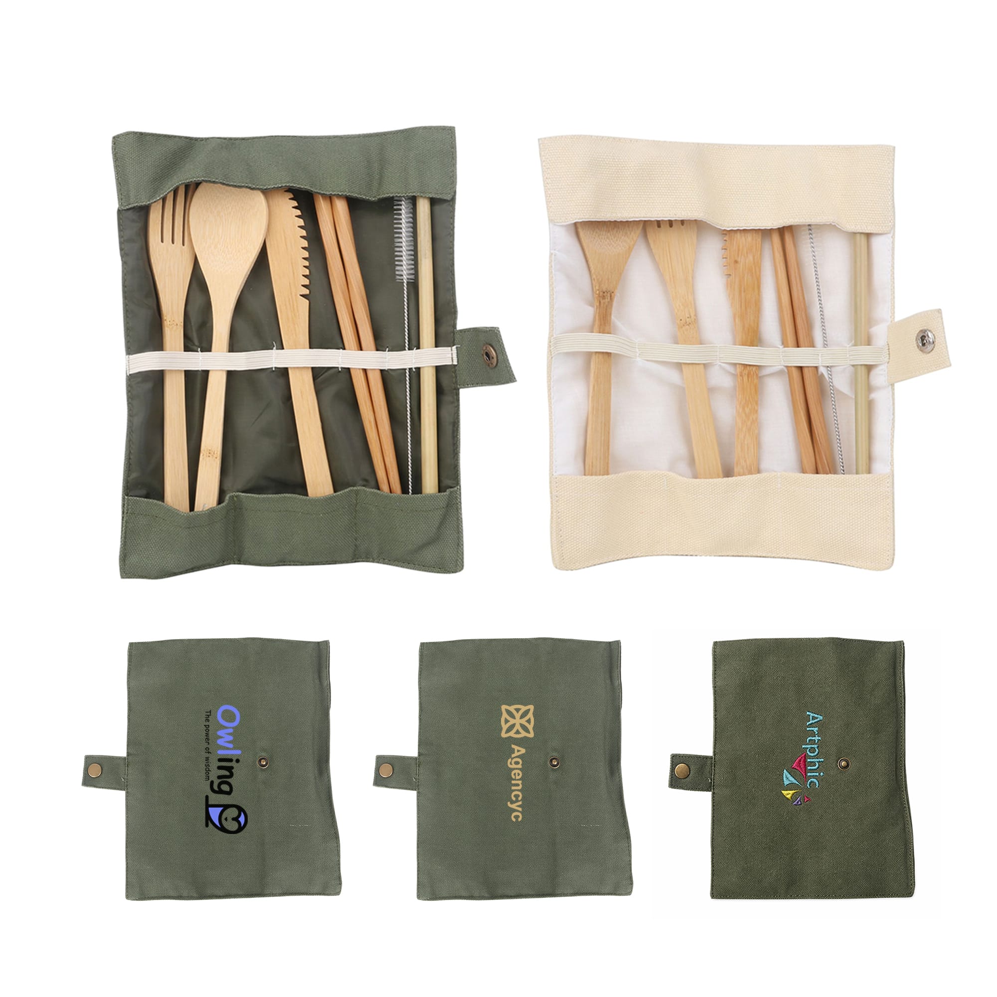 6 pieces Bamboo Cutlery Set