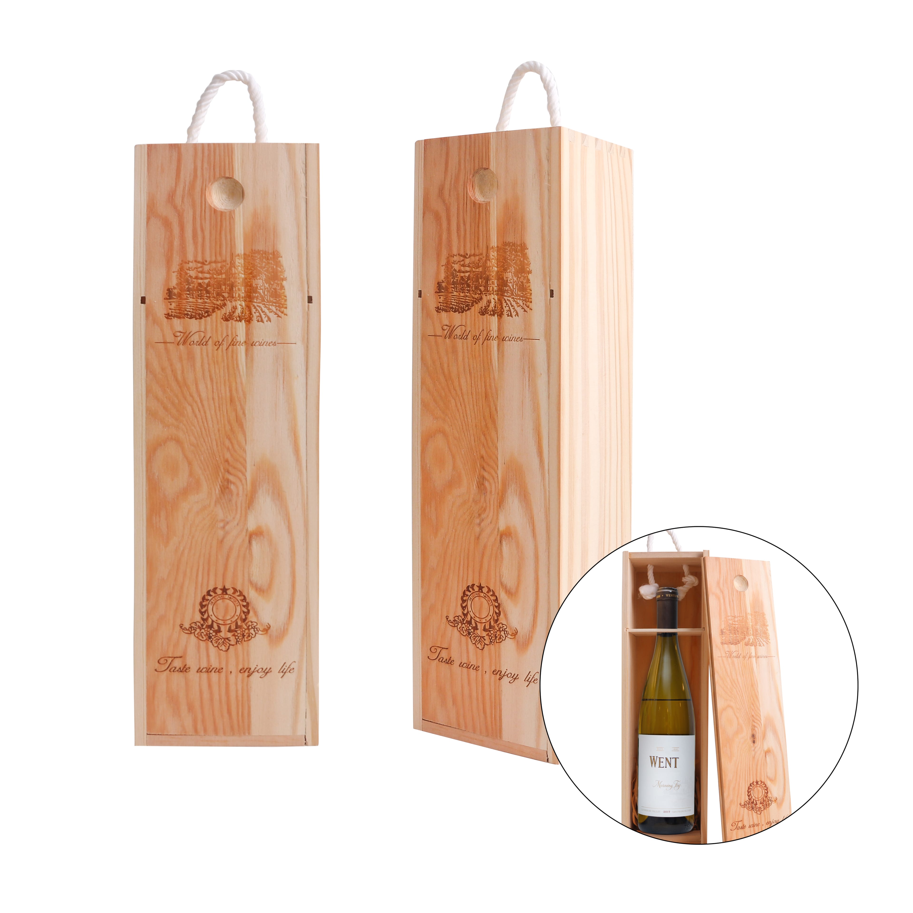 Single Bottle Wooden Wine Box